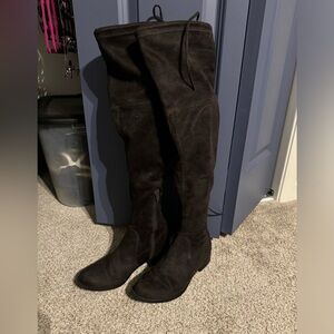 Over the knee suede boots